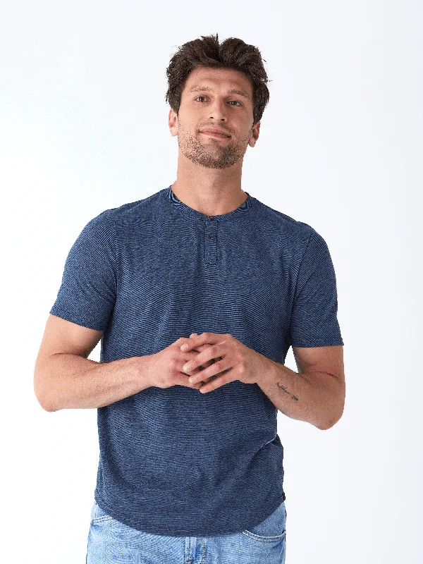 Black Fleck Triblend Henley