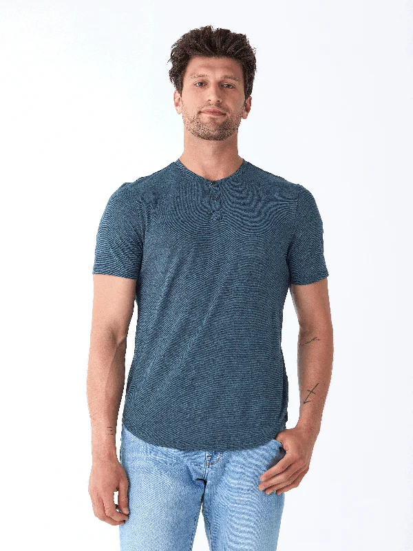 Black Fleck Triblend Henley