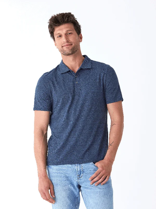 Black Fleck Triblend Jersey Polo