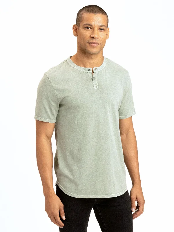 Draco Mineral Wash Short Sleeve Henley