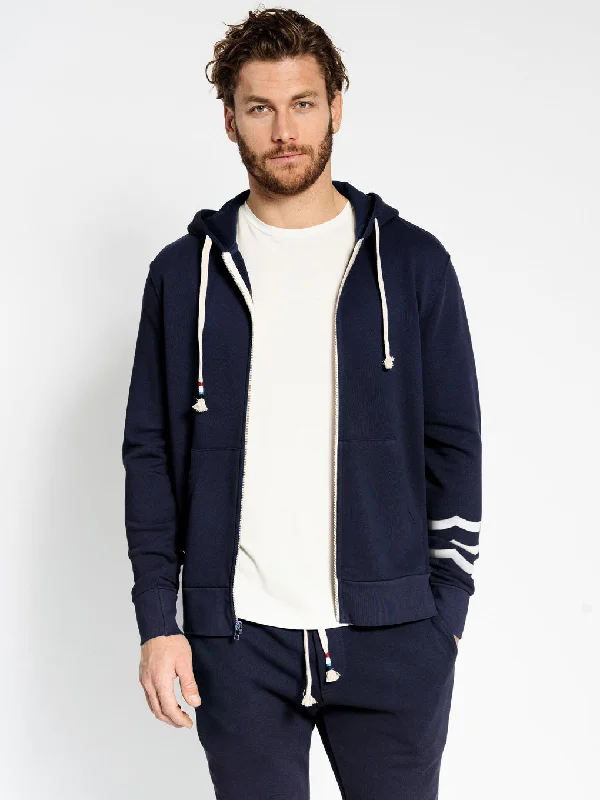 Sol Angeles Mens Indigo Costal Waves Zip Hoodie