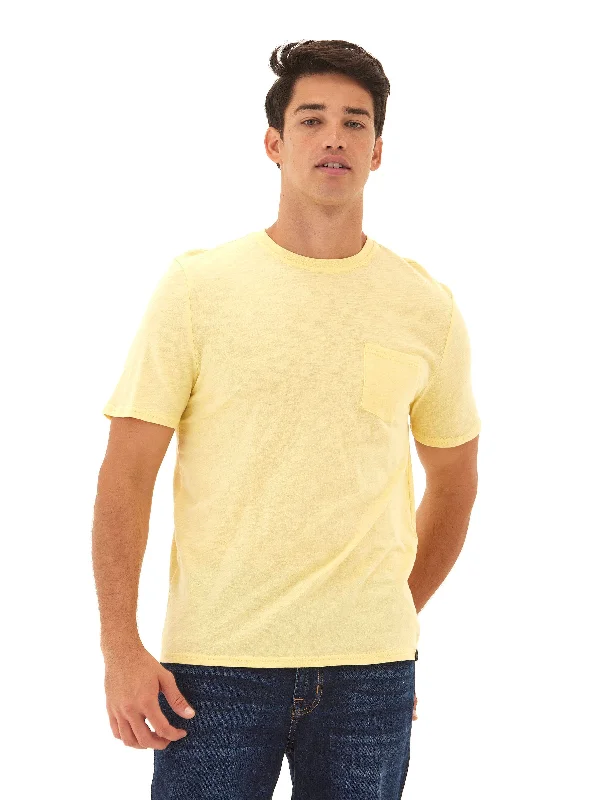 Slub Jersey Crew Neck Pocket Tee