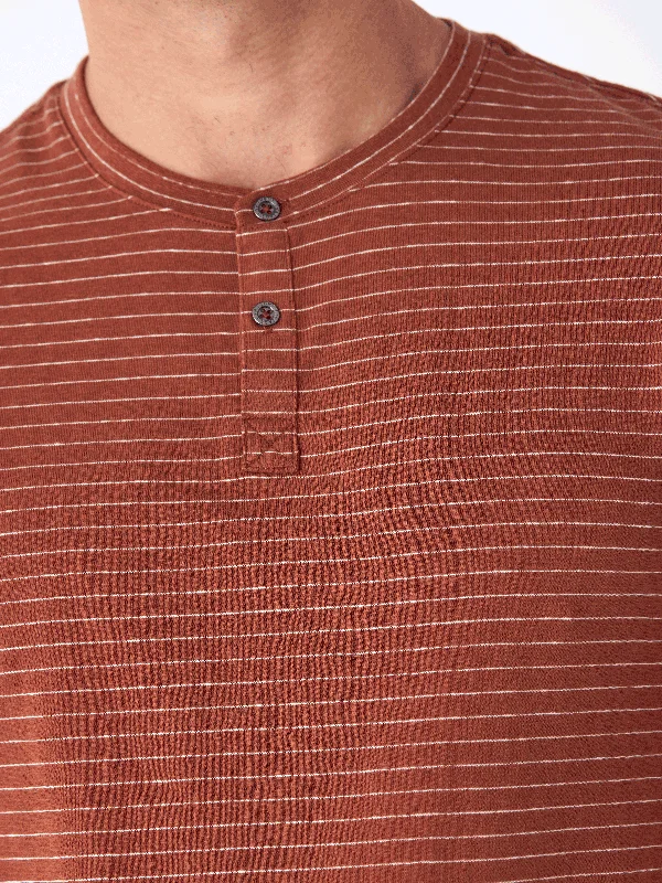 Stripe Triblend Jersey Short Sleeve Henley