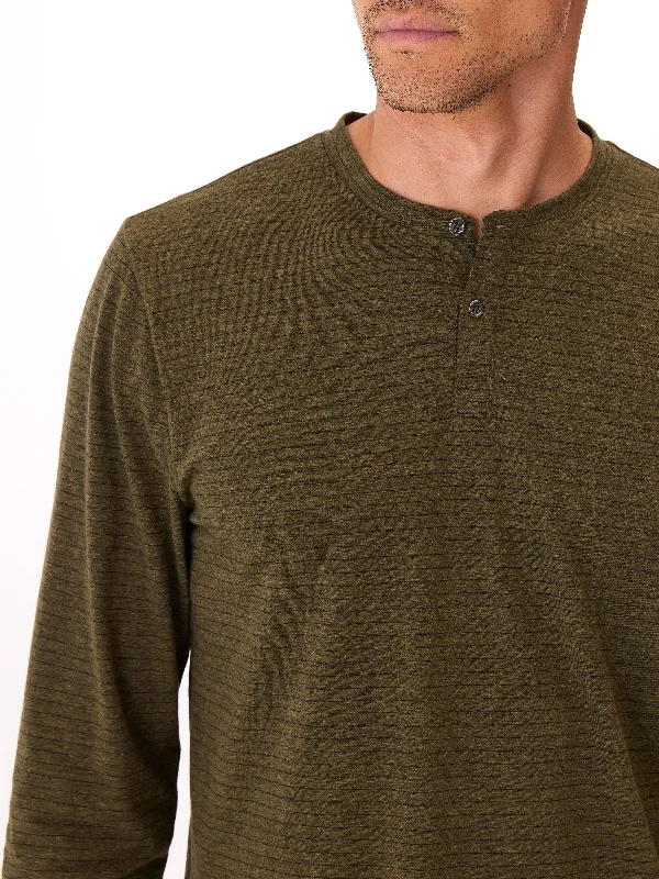 Stripe Triblend Long Sleeve Henley