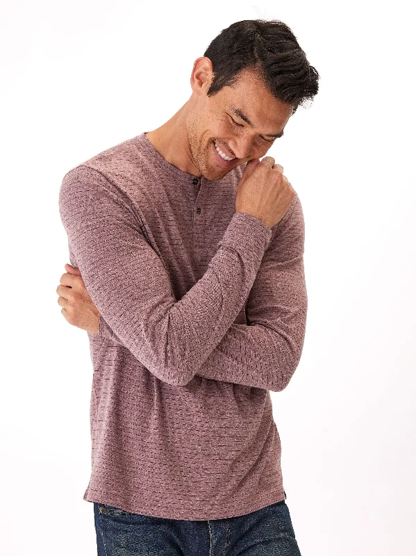 Stripe Triblend Long Sleeve Henley