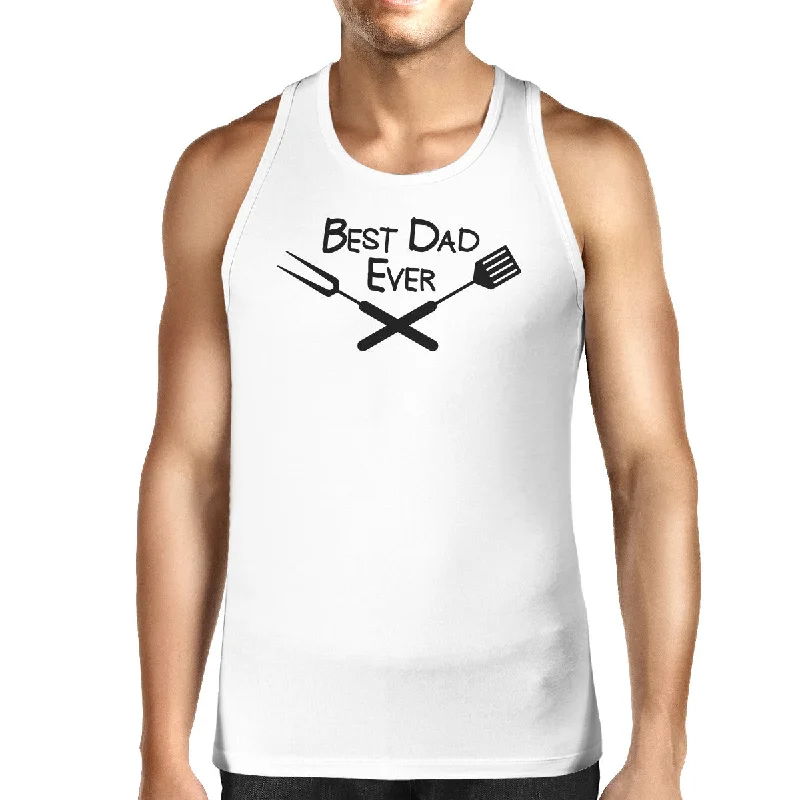 Best Bbq Dad Mens White Cotton Tank Top Barbeque Dad Gift Ideas