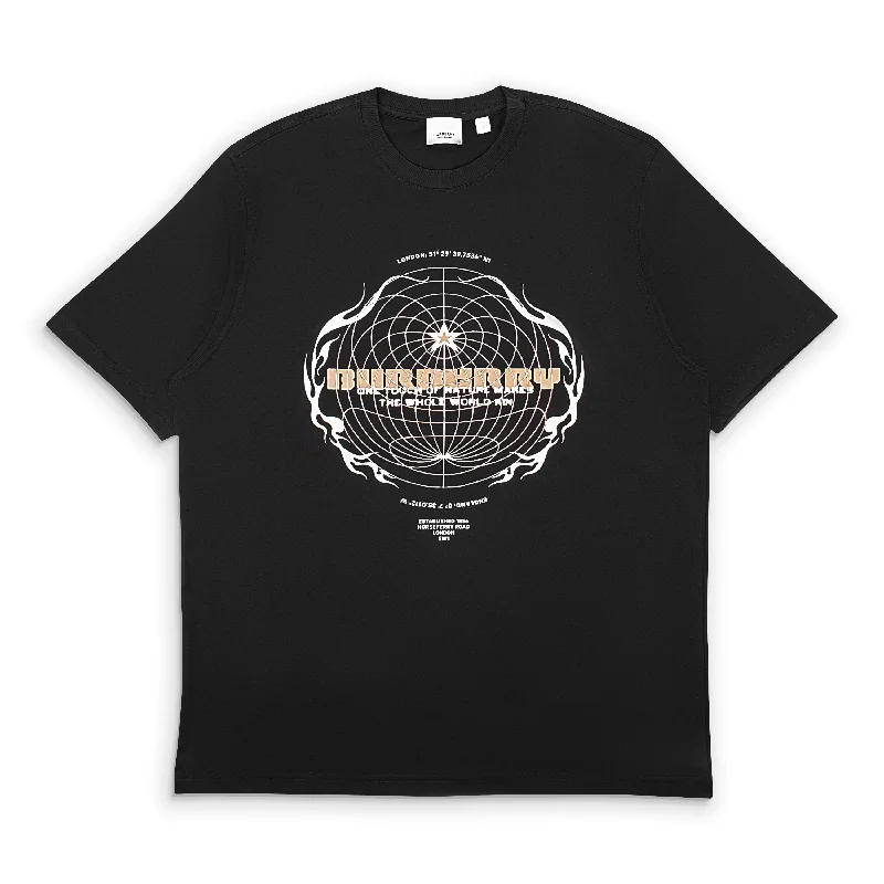 Black Printed Globe T-Shirt