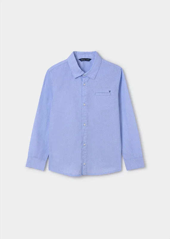 Boys Long Sleeve Shirt In Sky Blue