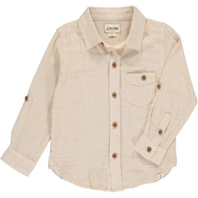 Boys Merchant Button Down Shirt In Oat