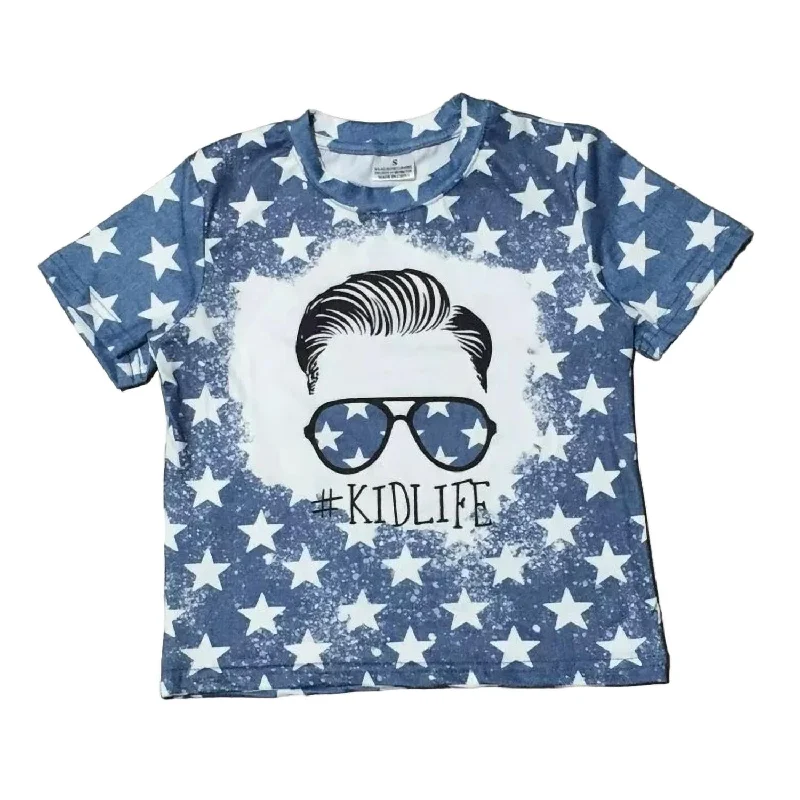 Boy's Patriotic Kid's Life Tee In Blue