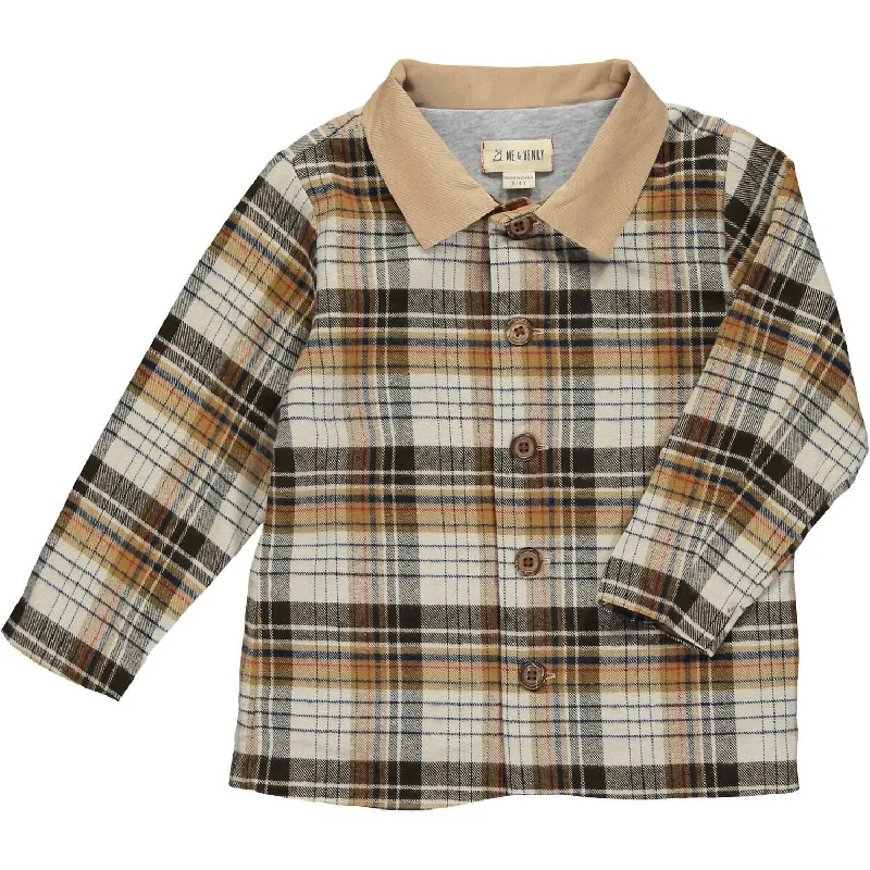 Boys Shacket Lumberjack Shirt In Brown