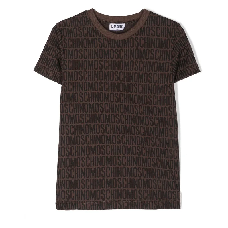 Brown All Over Logo T-Shirt