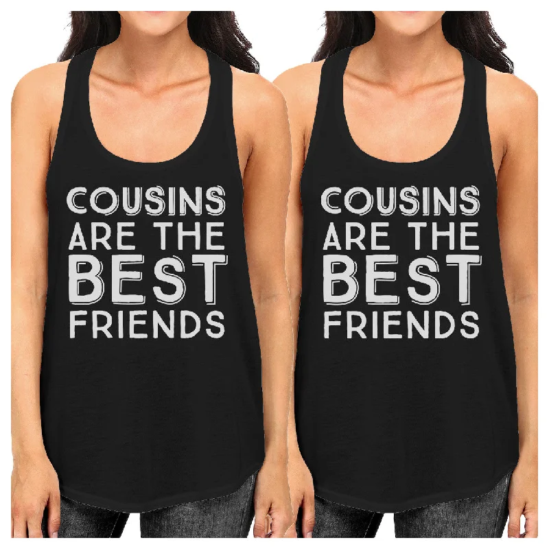 Cousins Are The Best Friends BFF Matching Black Tank Tops