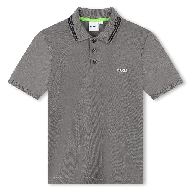 Gray Logo Polo