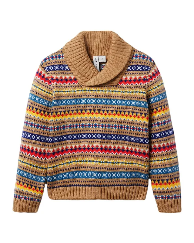 Janie and Jack Fairisle Shawl Collar Sweater