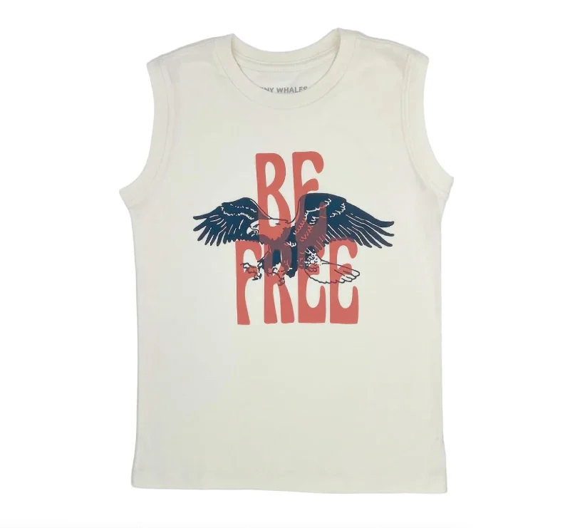 Kid's Be Free Muscle Tank Top In Cream