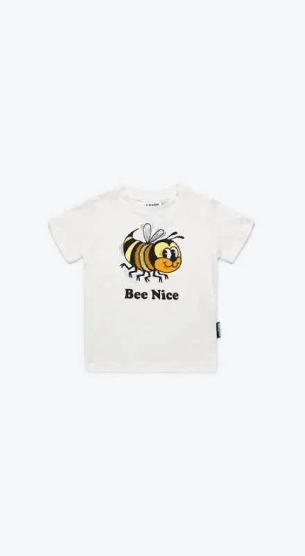 Kids Bee Nice Tee In White