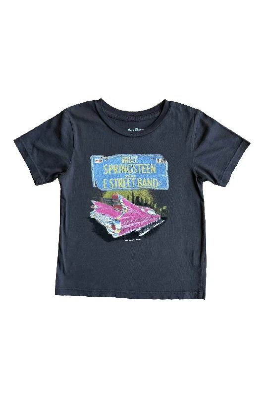 Kid's Bruce Sprignsteen Organic Tee In Vintage Black