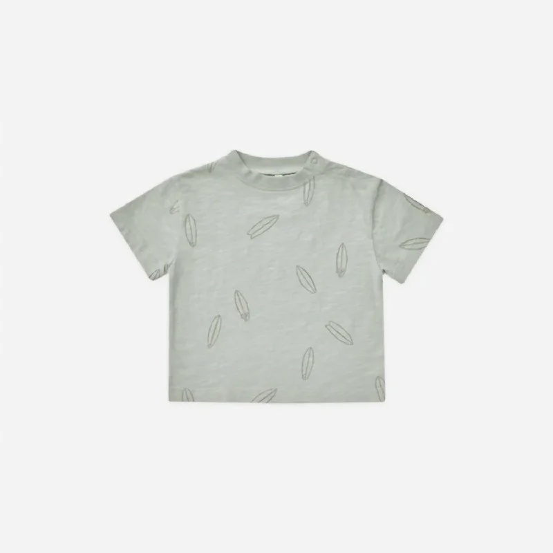 Kids Relaxed Surfboard Tee In Seafoam