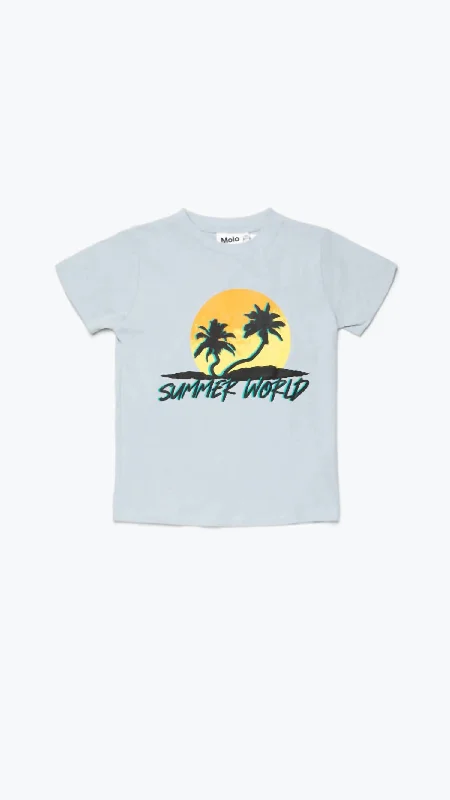 Kids Summer World Tee In Grey