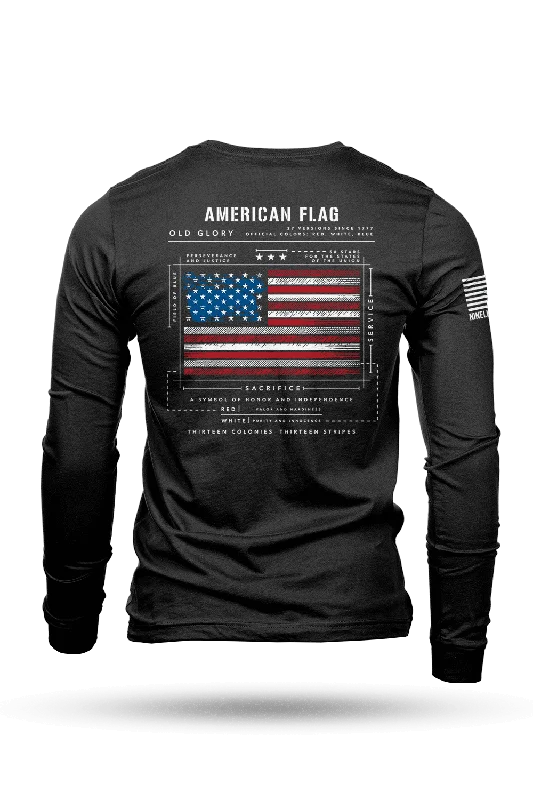 American Flag Schematic - Long Sleeve T-Shirt