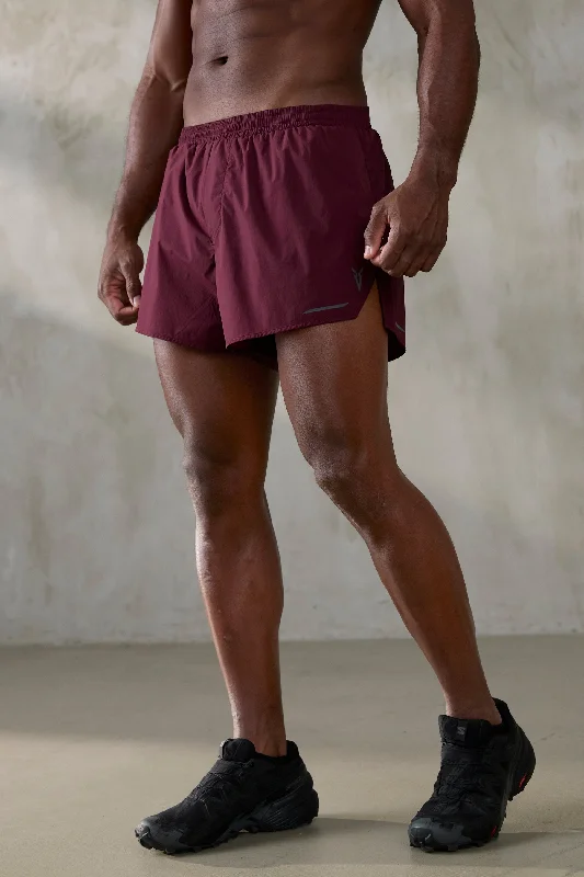 V_XLYTE 3" RUNNING SHORTS - Burgundy