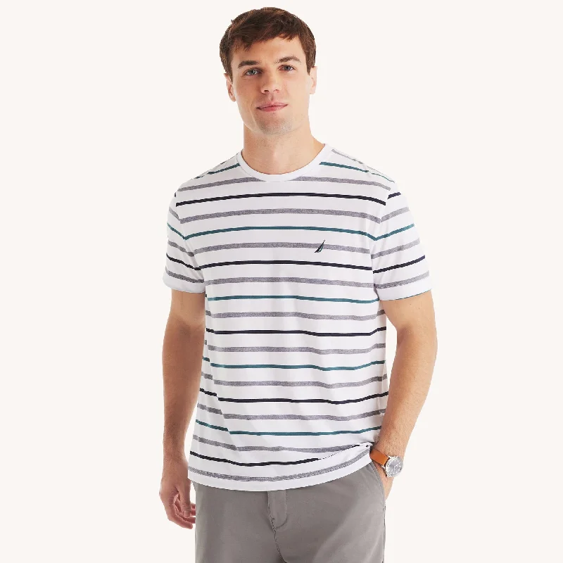 Nautica Mens Navtech Striped Crewneck T-Shirt