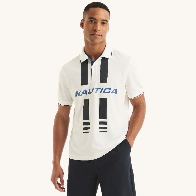 Nautica Mens Navtech Sustainably Crafted Colorblock Classic Fit Polo