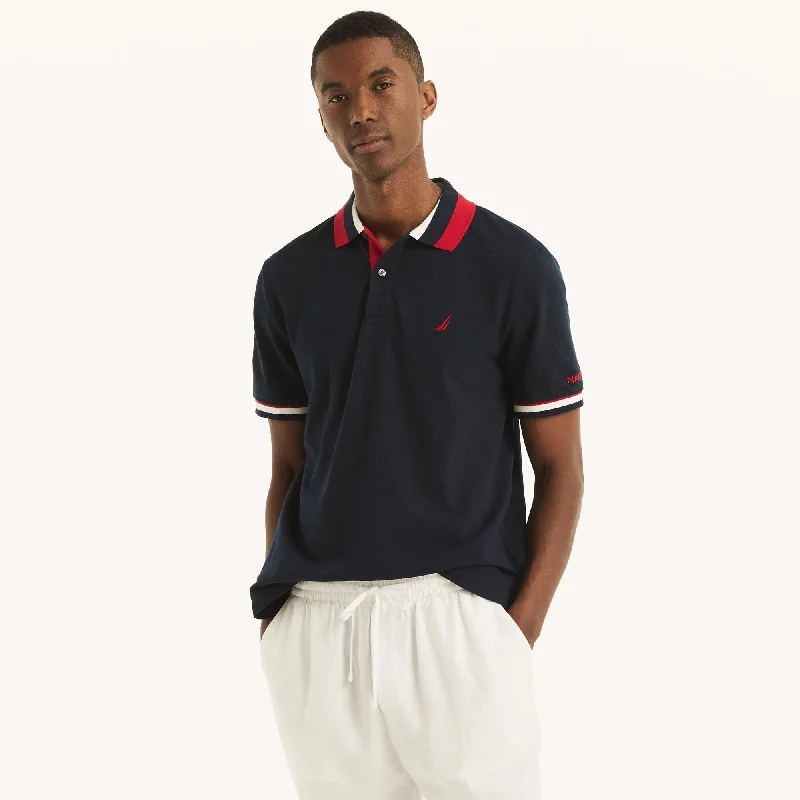 Nautica Mens Sustainably Crafted Classic Fit Deck Polo