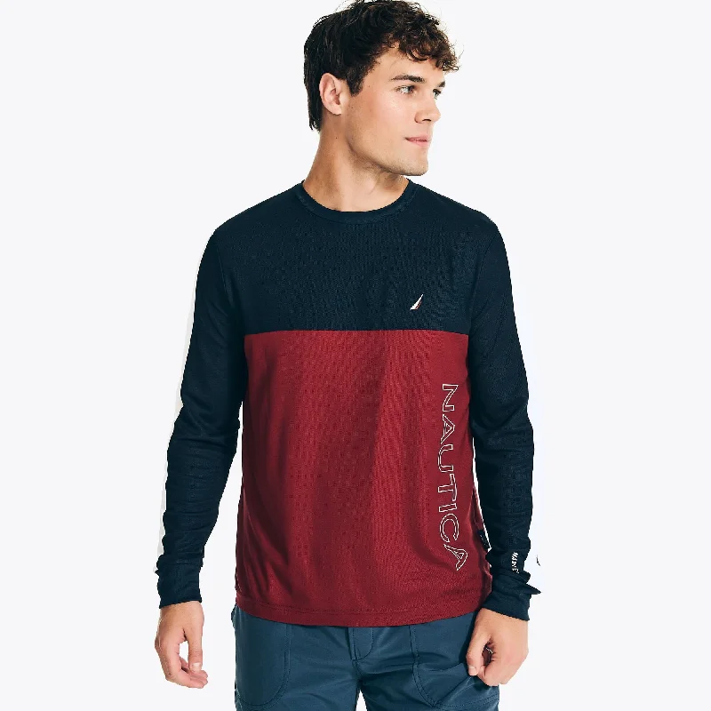 Nautica Navtech Sustainably Crafted Colorblock Long-Sleeve T-Shirt