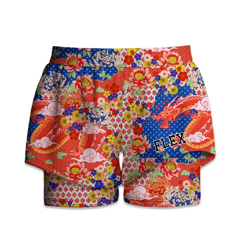 Printed Liner Shorts - Dragon