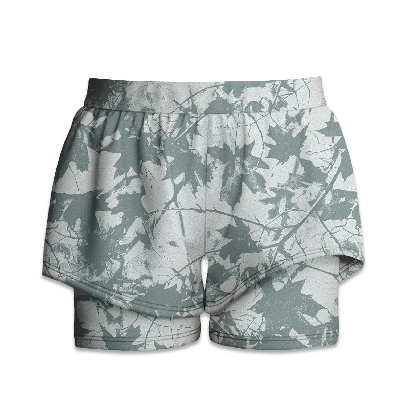 Printed Liner Shorts - Silhouette Maple Leaves