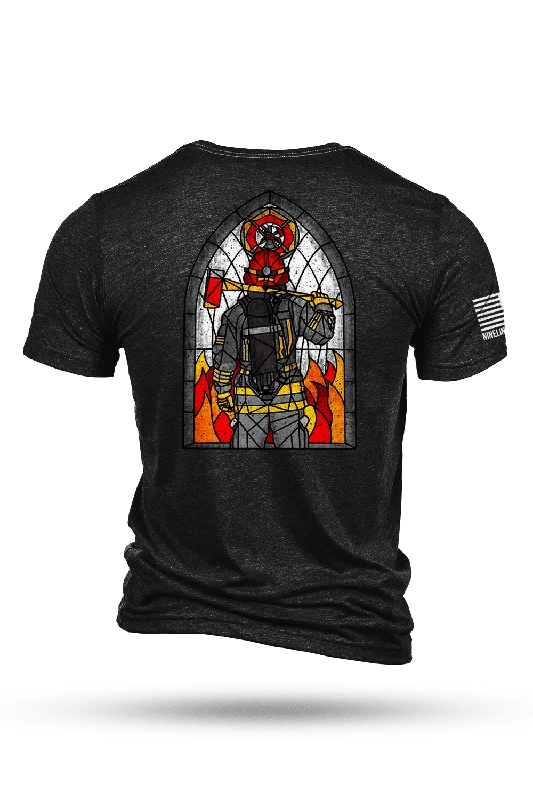 Stained Glass Firefighter - T-Shirt