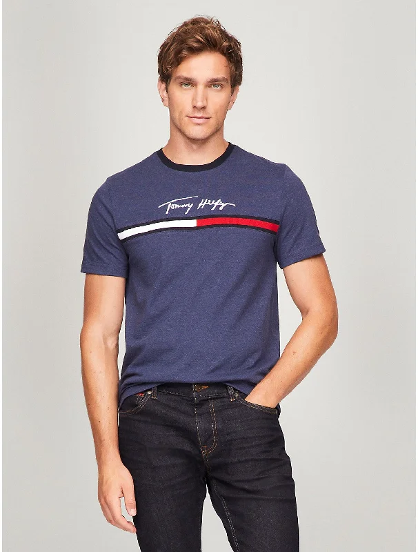 Tommy Hilfiger Men's Hilfiger Signature Flag Logo T-Shirt