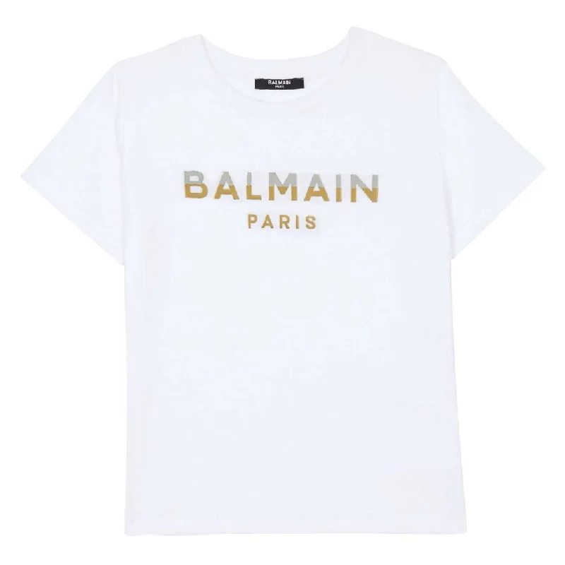 White Logo Print T-Shirt