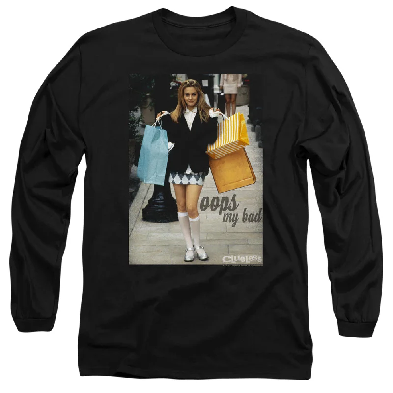 Clueless Long Sleeve T-Shirt Cher Oops My Bad Black Tee