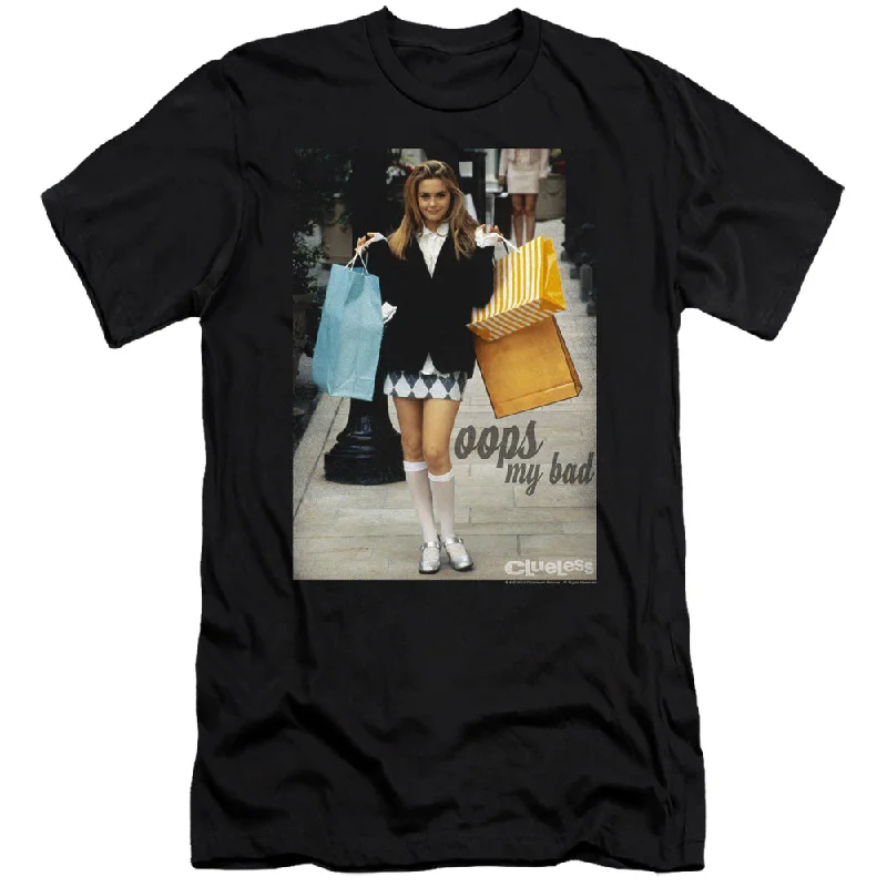 Clueless Premium Canvas T-Shirt Cher Oops My Bad Black Tee