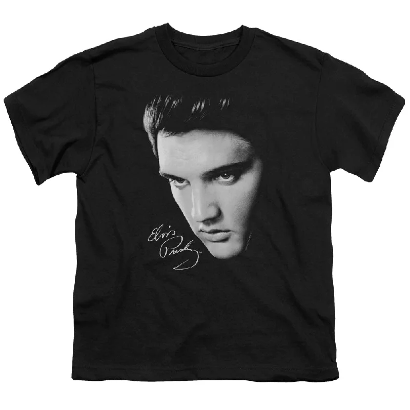 Elvis Presley Kids T-Shirt Close Up Black Tee