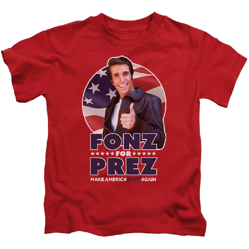 Happy Days Boys T-Shirt Fonz For President Red Tee