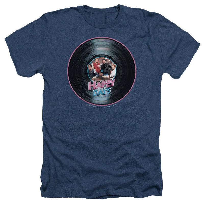 Happy Days Heather T-Shirt Record Navy Tee