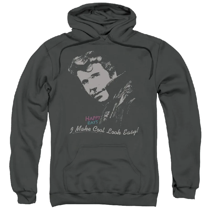 Happy Days Hoodie Cool Fonz Charcoal Hoody