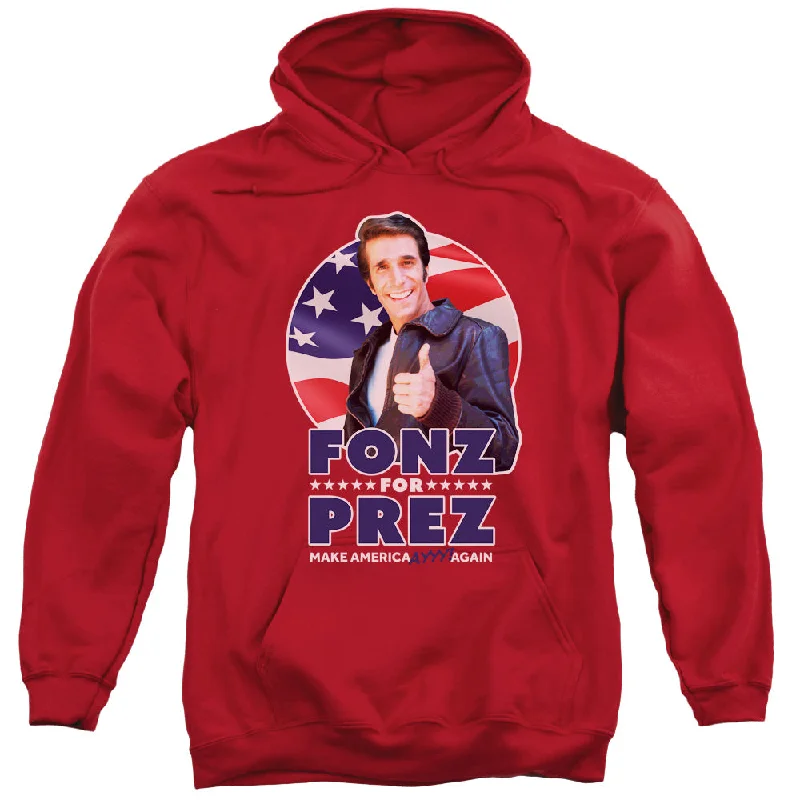 Happy Days Hoodie Fonz For President Red Hoody