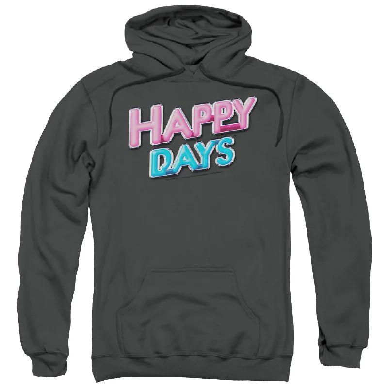 Happy Days Hoodie Logo Charcoal Hoody