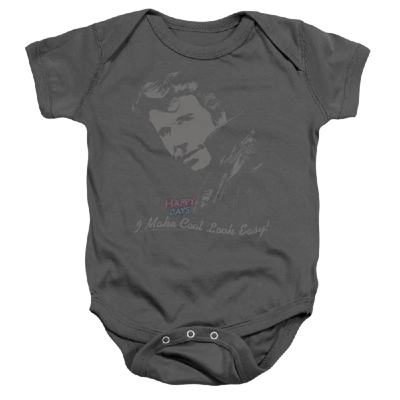 Happy Days Infant Bodysuit Cool Fonz Charcoal Romper