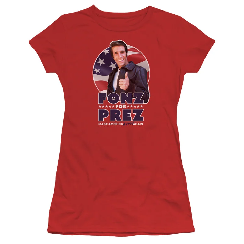 Happy Days Juniors T-Shirt Fonz For President Red Tee