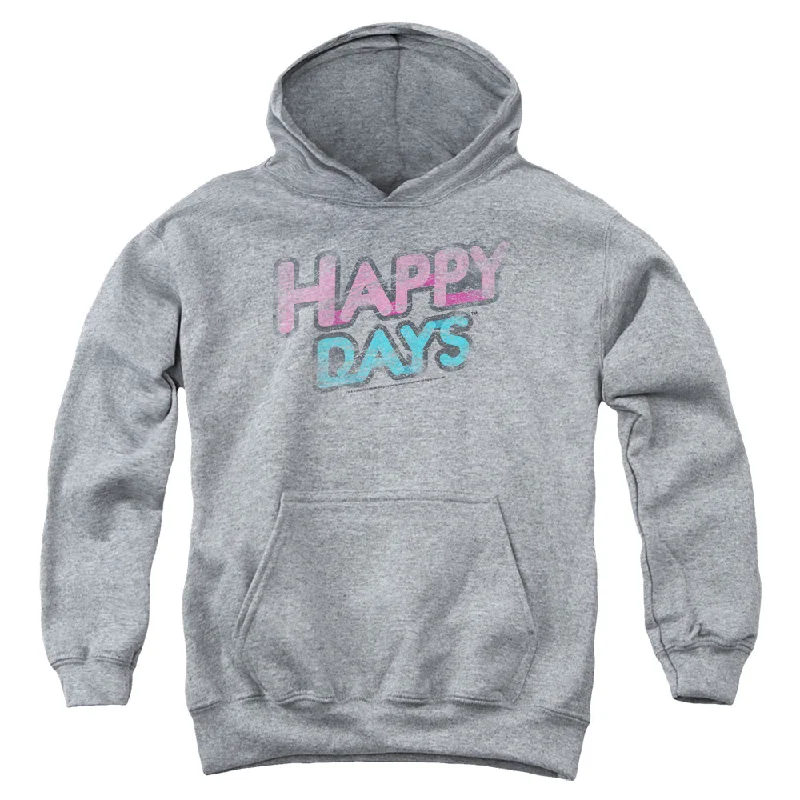 Happy Days Kids Hoodie Distressed Logo Athletic Heather Hoody