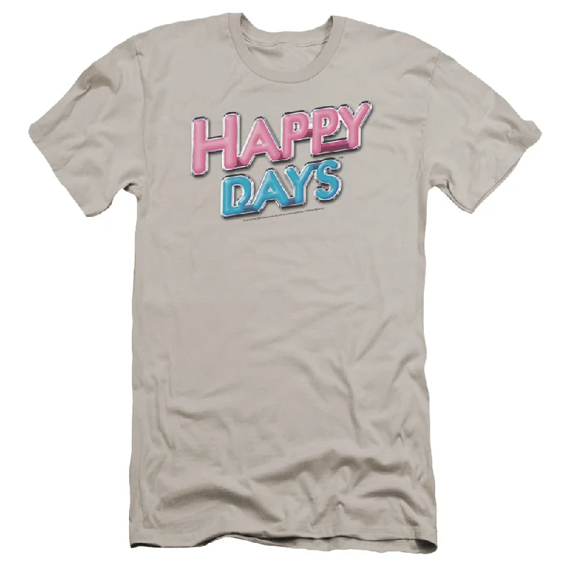 Happy Days Premium Canvas T-Shirt Logo Silver Tee