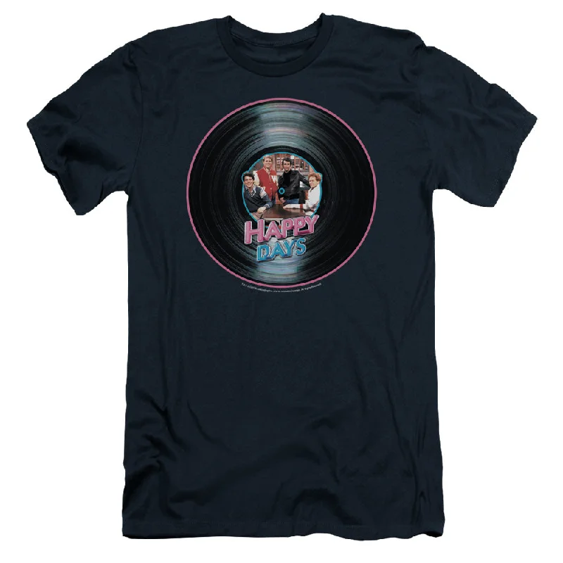 Happy Days Slim Fit T-Shirt Record Navy Tee