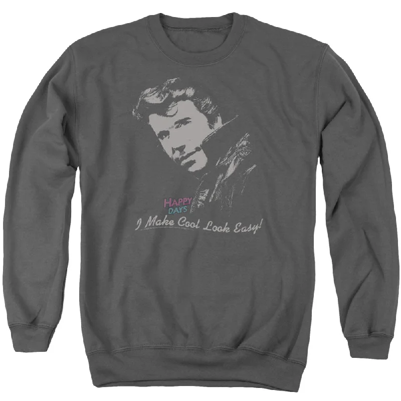 Happy Days Sweatshirt Cool Fonz Charcoal Pullover