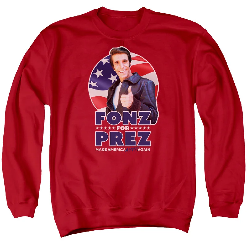 Happy Days Sweatshirt Fonz For President Red Pullover